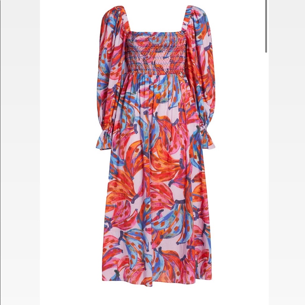 BNWT Farm Rio Multicolored Bananas Dress